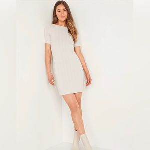 Fitted Rib-Knit Scoop-Back Mini Dress